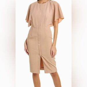 legant Sheath Dress with Cape-Style Bodice – Minimalist & Sophisticated